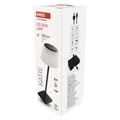 LED Schreibtischlampe KATIE, wiederaufladbar, schwarz