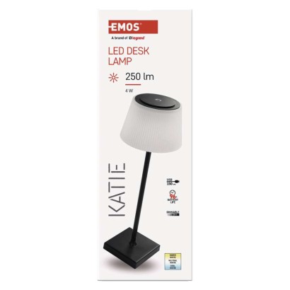 LED Schreibtischlampe KATIE, wiederaufladbar, schwarz