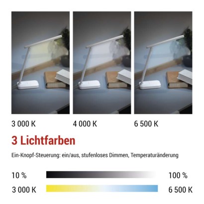 LED Schreibtischlampe AMY, wiederaufladbar