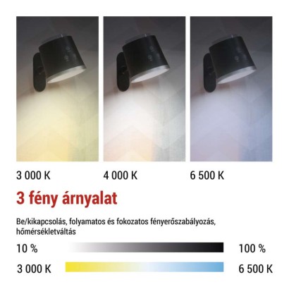 EMOS Abbie LED asztali lámpa, újratölthető, fekete