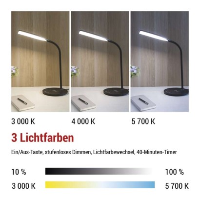 LED Schreibtischlampe OSCAR, schwarz