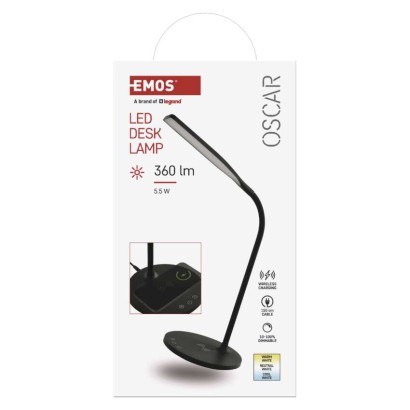 LED Schreibtischlampe OSCAR, schwarz