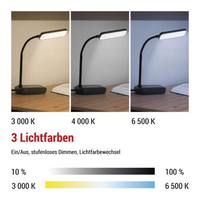 LED Schreibtischlampe MOLLY, schwarz