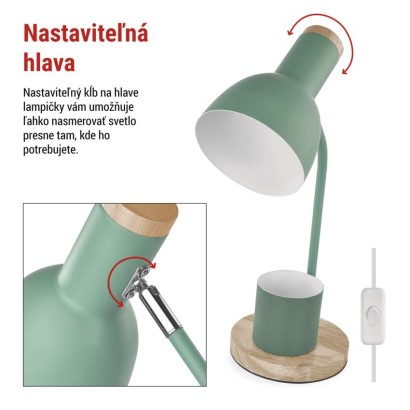 Stolná lampa POPPY, zelená