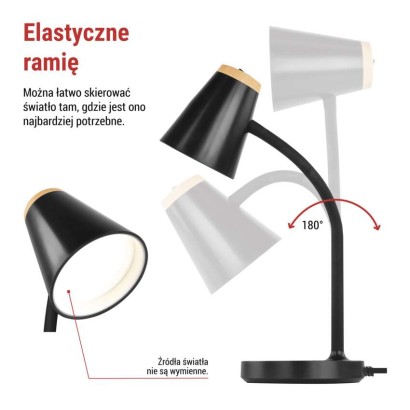 Lampa stołowa LED TARA, czarna