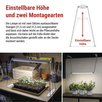 Pflanzenlampe LED Vollspektrum für Aussaat, 28 LEDs, Zeitschaltuhr