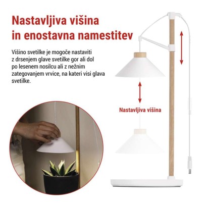 LED svetilka za rastline, polnega spektra, 21 LED diod, notranja, časovnik