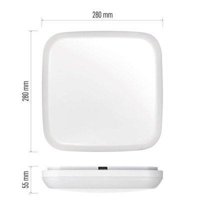 LED Deckenleuchte Dori, eckig, weiss 18W neutralweiss, IP54