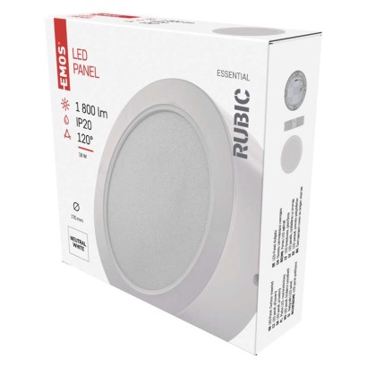 LED-Anbauleuchte RUBIC, rund, weiß, 18W, neutralweiß