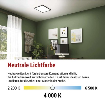 LED-Anbauleuchte FLORI quadrat, schwarz, 22W, neutralweiß