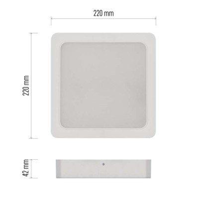Panel LED  natynkowy RUBIC 2w1, kwadrat, biały, 24W, naturalna biel