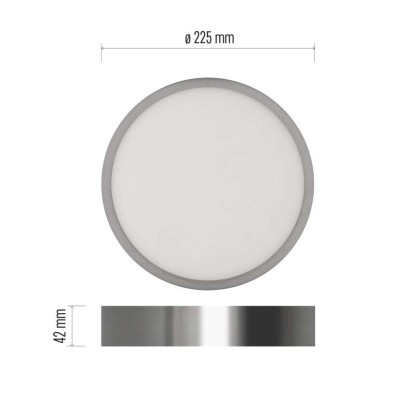 LED šviestuvas NEXXO šlifuoto nikelio, 22,5 cm, 21 W, šiltai / neutraliai baltas
