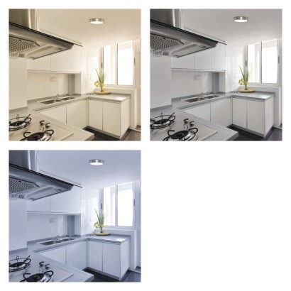 LED šviestuvas NEXXO šlifuoto nikelio, 22,5 cm, 21 W, šiltai / neutraliai baltas