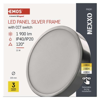 LED šviestuvas NEXXO šlifuoto nikelio, 22,5 cm, 21 W, šiltai / neutraliai baltas