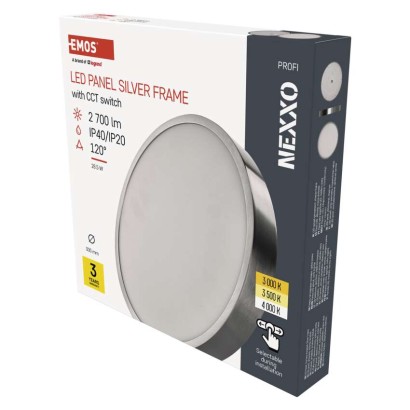 LED-Anbauleuchte NEXXO, rund, silber, 28,5W, mit Change CCT