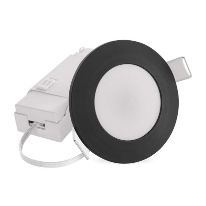 Oczko LED LORI czarne, okrągłe, 4,5W CCT