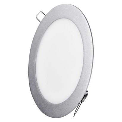 LED panel, vgradni, okrogel, srebrn, 12,5W, nevtralno bela