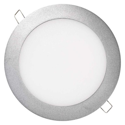 LED panel, vgradni, okrogel, srebrn, 12,5W, nevtralno bela