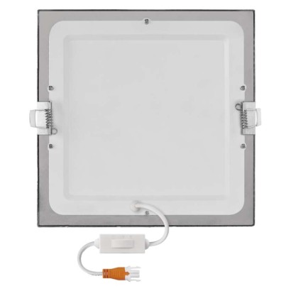 LED panel NEXXO, vgradni,  kvadratni, srebrn, 18W, nastavljiva CCT