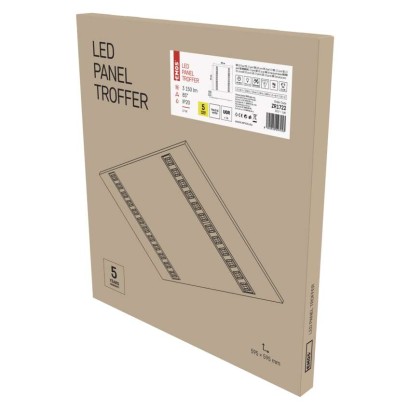 LED panel TROXO 60×60, kvadratni, vgradni, bel, 27W, UGR, nevtralno bela