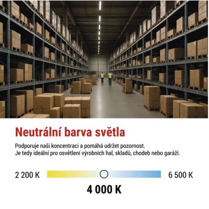 LED prachotěsné svítidlo DUSTY 36W neutrální bílá, 4680 lm, IP65