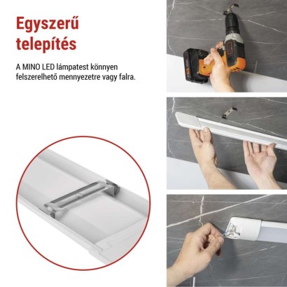 LED lineáris lámpatest MINO 40W, semleges fehér