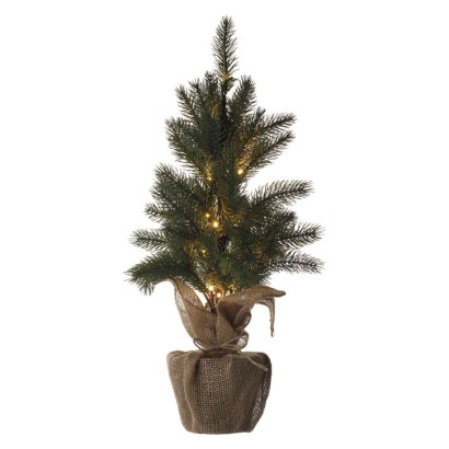 LED Ziemassvētku eglīte, 52 cm, 3x AA, lietošanai iekštelpās, silti balta, ar taimeru