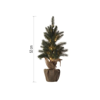 LED Ziemassvētku eglīte, 52 cm, 3x AA, lietošanai iekštelpās, silti balta, ar taimeru