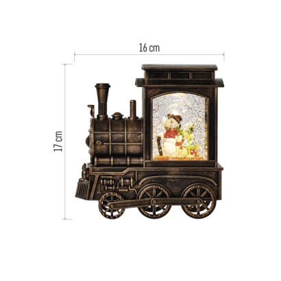 LED Weihnachts-Lokomotive 17x16 cm, 3x AA, Innen, warmweiss, Timer
