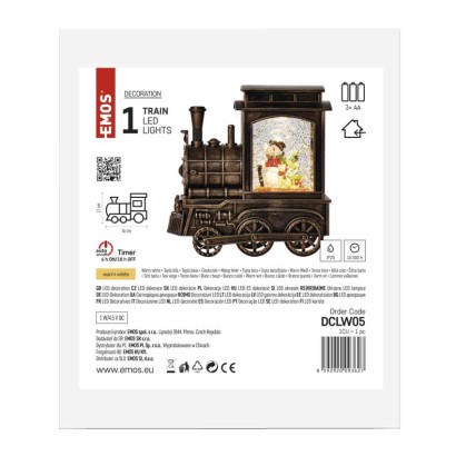LED Weihnachts-Lokomotive 17x16 cm, 3x AA, Innen, warmweiss, Timer