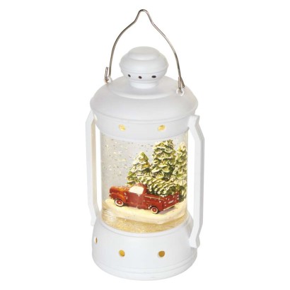 LED Weihnachtslaterne, 19,5 cm, 3x AA, Innen, warmweiss, Timer