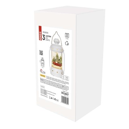 LED Weihnachtslaterne, 19,5 cm, 3x AA, Innen, warmweiss, Timer