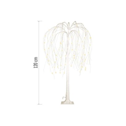LED izgaismots koks, 120 cm, lietošanai iekštelpās un ārā, silti balts