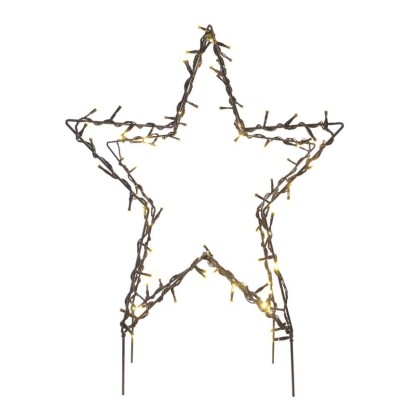 Dekoracja ogrodowa - 90 LED gwiazda metalowa 56 cm, ciepła biel, IP44