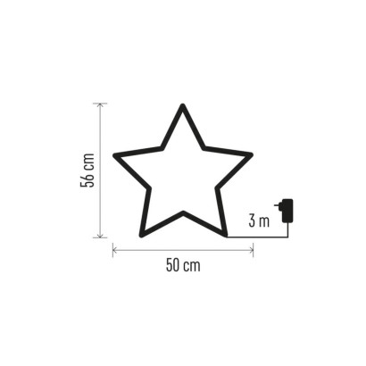 Dekoracja ogrodowa - 90 LED gwiazda metalowa 56 cm, ciepła biel, IP44