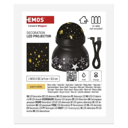 LED dekoratívny projektor – vesmír, 3x AAA vnút.