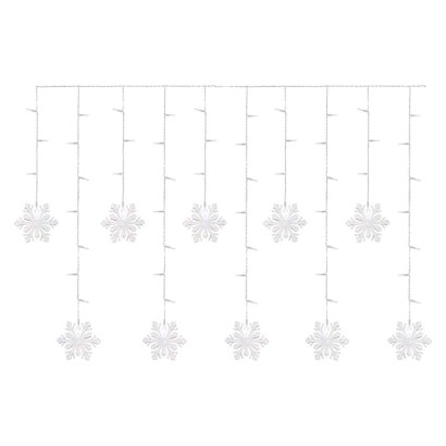 LED Weihnachtsvorhang – Schneeflocken, 135x50 cm, Innen, Kaltweiß