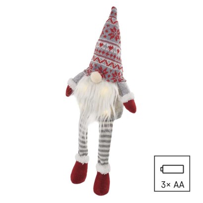 LED Weihnachts-Elfe sitzend, 27 cm, 3x AA, Innen, warmweiss