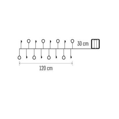 LED girlanda - kamienky, 1,2 m, 3x AA, vnútorné, teplá biela, časovač