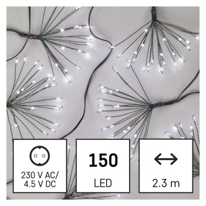LED Lichterkette – leuchtende Büschel, nano, 2,35 m, Innen, Kaltweiß, Timer