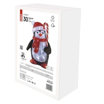 LED Weihnachts-Pinguin, 30,5 cm, Außen und Innen, Kaltweiß