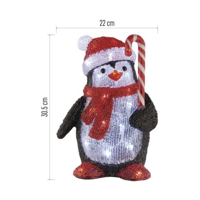 LED Weihnachts-Pinguin, 30,5 cm, Außen und Innen, Kaltweiß