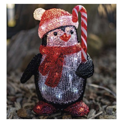 LED Weihnachts-Pinguin, 30,5 cm, Außen und Innen, Kaltweiß