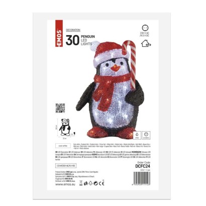 LED Weihnachts-Pinguin, 30,5 cm, Außen und Innen, Kaltweiß