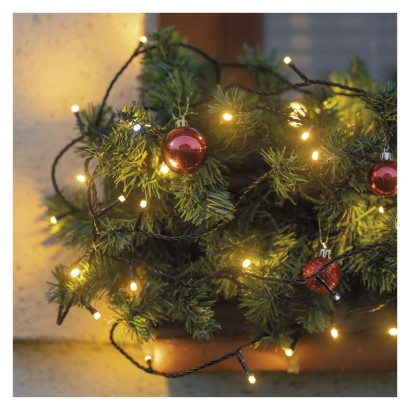 Standard LED Verbindungskette, blinkend, 10 m, Außen, warm-weiß/Kaltweiß