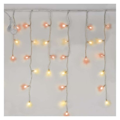 Standard LED spojovacia reťaz pulzujúca – cencúle, 2,5 m, vonkajšia, červená/vintage