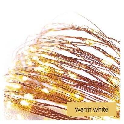 LED Weihnachtliche Nano-Kette, 1,9 m, 2x AA, Innen, warm-weiß, Timer