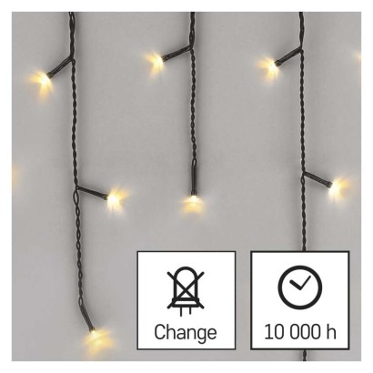 LED Weihnachts-Eiszapfen, 3,6 m, Außen und Innen, warm-weiß, Programme
