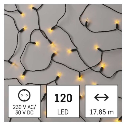 LED Weihnachtliche Lichterkette – traditionell, 17,85 m, Außen und Innen, Vintage