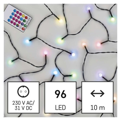 LED Weihnachtslichterkette Cherry – Kugeln, 10 m, RGB, Fernbedienung, Programme, Timer